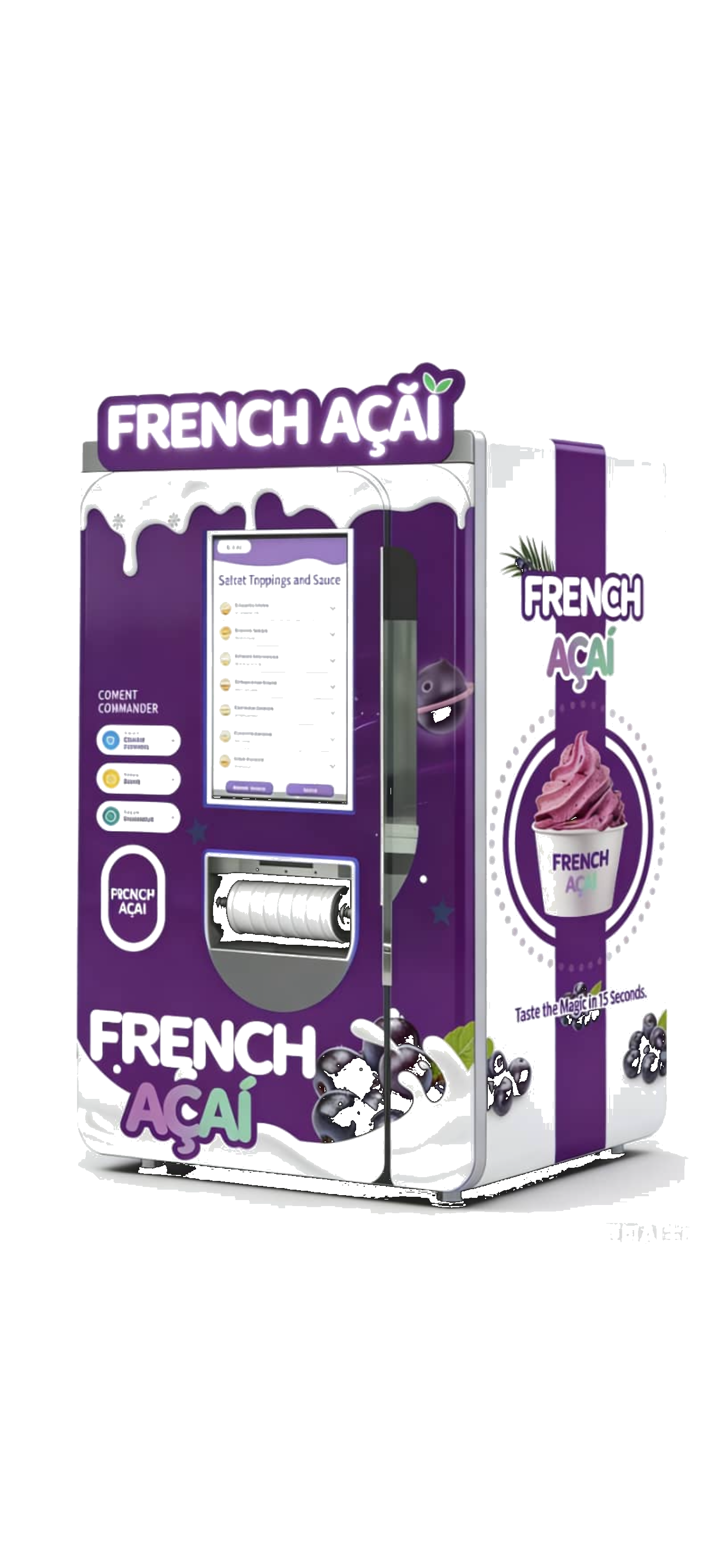 Machine açaï bowl automatique French Açaï - Distributeur sans personnel avec 59 combinaisons